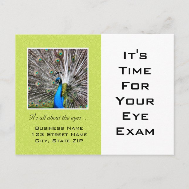 Carte Postale Rendez-vous à l'examen des yeux Rappel Peacock Eye (Devant)