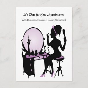 Carte Postale Rendez-vous de beauté Rappel Purple Vintage Girl