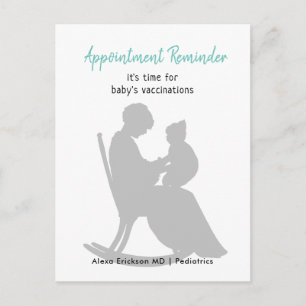 Carte Postale Rendez-vous pédiatrique Mère Fauteuil Roulant Bébé