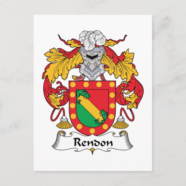 Carte Postale Rendon Family Crest (Devant)