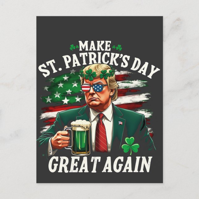 Carte Postale Rendre la Saint Patrick grande à nouveau Trump (Devant)