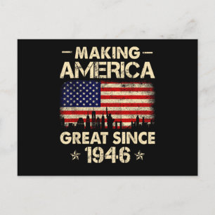 Carte Postale Rendre l'Amérique Grande Depuis 1946 Rétro 76e Ann