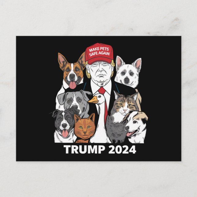 Carte Postale Rendre les animaux en sécurité Trump 2024 Sauver n (Devant)