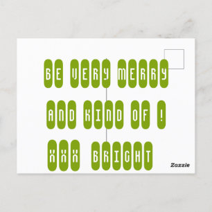 Carte Postale Rendre Noël super à nouveau pale vert neige bauble