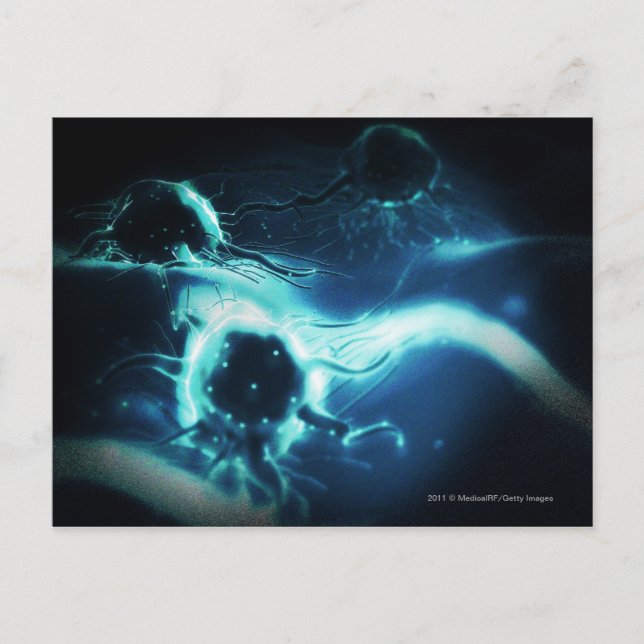 Carte Postale Rendu artistique des cellules cancéreuses (Devant)