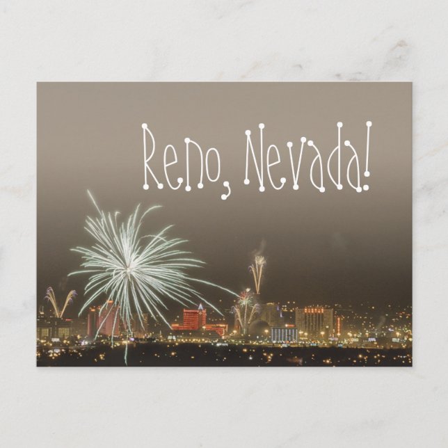 Carte postale Reno pour le Nouvel An Fireworks (Devant)