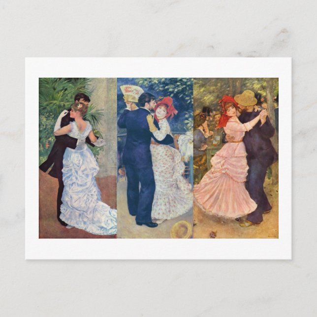 Carte Postale Renoir - Danse dans la ville, le pays et la Bougiv (Devant)