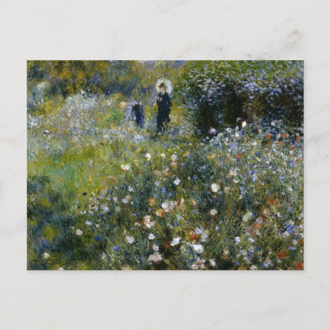 Carte Postale Renoir femme au parasol dans le jardin (Devant)