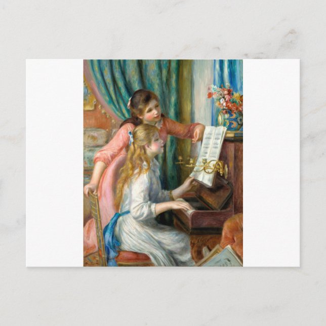 Carte Postale Renoir Girls at the Piano Impressionism Painting (Devant)