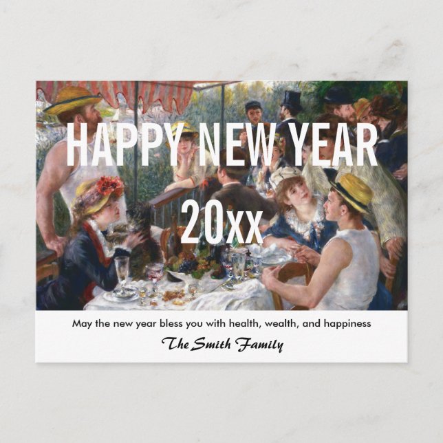 Carte Postale Renoir - Joyeux Nouvel An / Déjeuner de fête de ba (Devant)