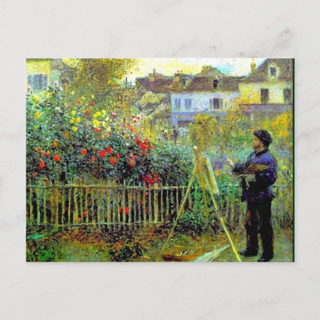Carte Postale Renoir - Monet Peinture dans son jardin, (Devant)