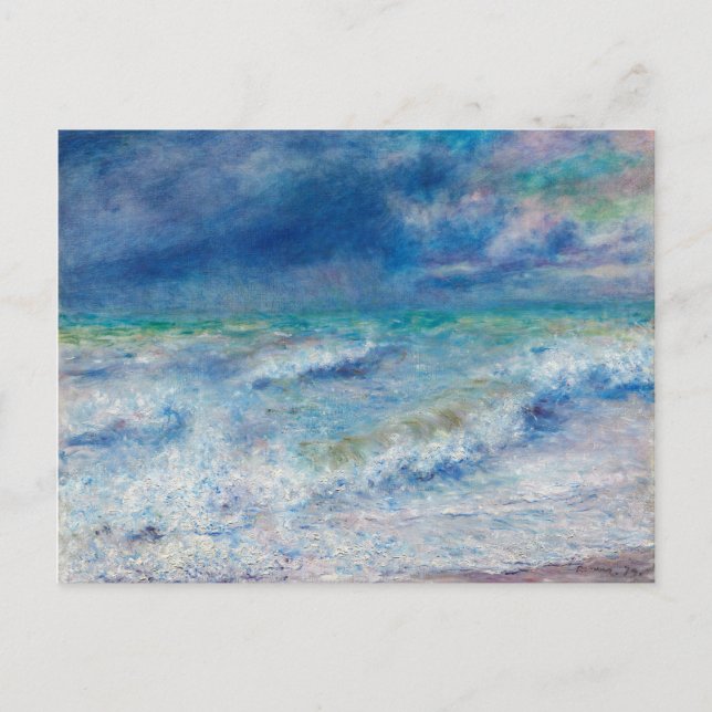 Carte Postale Renoir Seascape. Impressionnisme nautique bleu. Me (Devant)