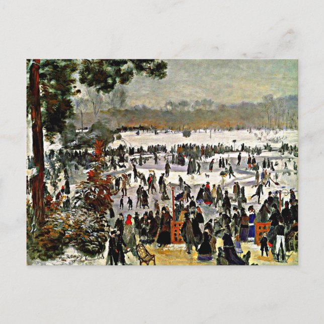 Carte Postale Renoir - Skaters dans le Bois de Boulogne-1868 (Devant)