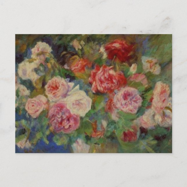 Carte Postale Renoir'a A Vase of Roses Still Life (Devant)