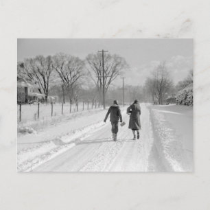 Carte Postale Rentrer À Pied De L'École, 1940