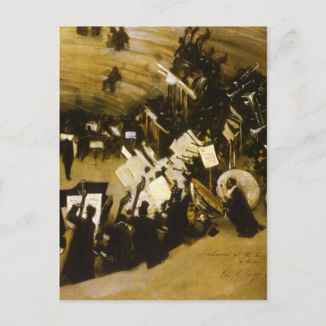 Carte Postale Répétition de l'Orchestre de Pasdeloup par JS Sarg (Devant)