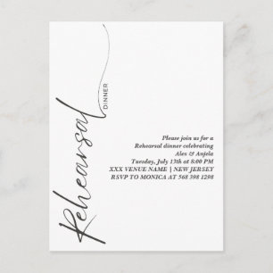 Carte Postale Répétition minimale blanche calligraphie noire élé