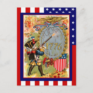 Carte Postale Réplique 4 juillet Vintage, uniforme de soldat