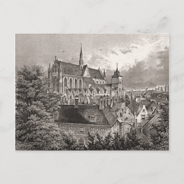 Carte Postale Réplique d'impression antique, Leiden (Devant)