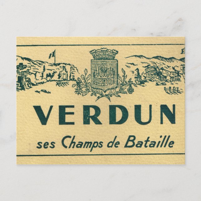 Carte Postale Réplique Verdun, Champs de bataille (Devant)