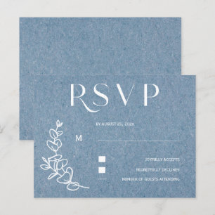 Carte Postale Réponse au mariage Dusty Blue