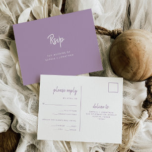 Carte Postale Réponse de choix de repas de mariage à l'écriture 