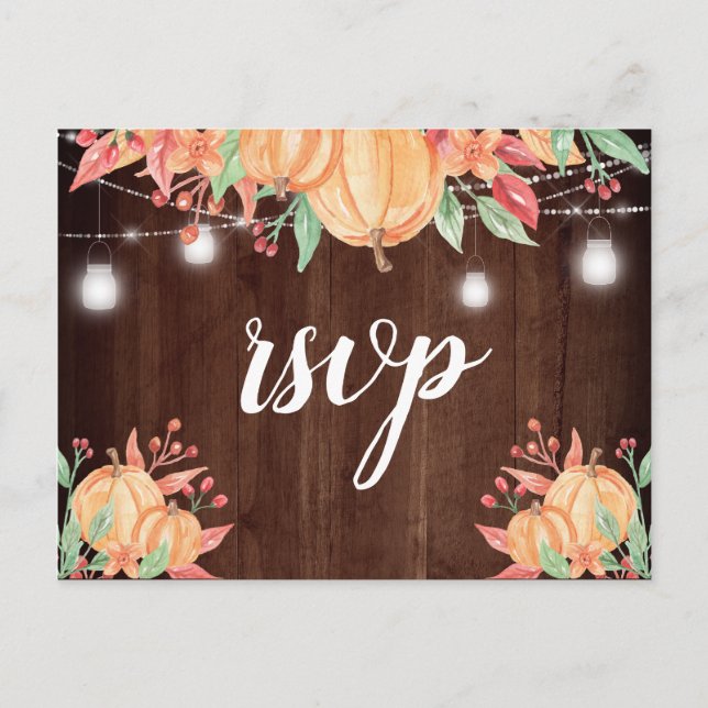 Carte Postale Réponse de mariage Lumières d'automne Récolte de c (Devant)