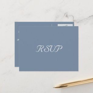 Carte Postale Réponse élégante du Mariage du parti Dusty Blue RS