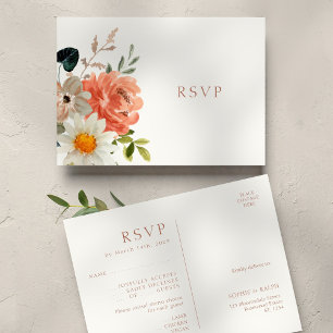 Carte postale Réponse RSVP de mariage floral