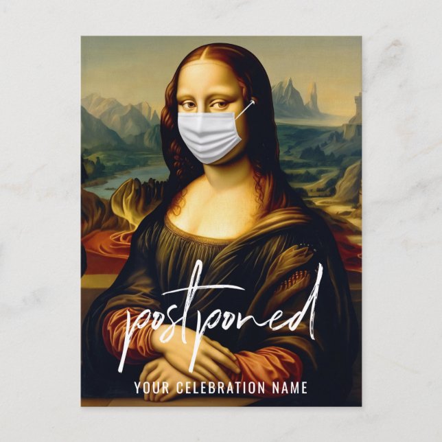 Carte Postale Report de date de la fête d'entreprise personnalis (Devant)