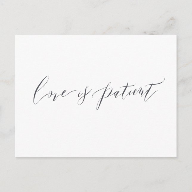 Carte Postale Report de mariage minimaliste patient par amour (Devant)