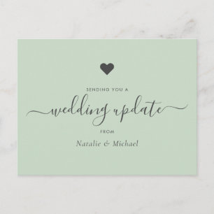Carte Postale Reporter la mise à jour du Mariage Élégant Script