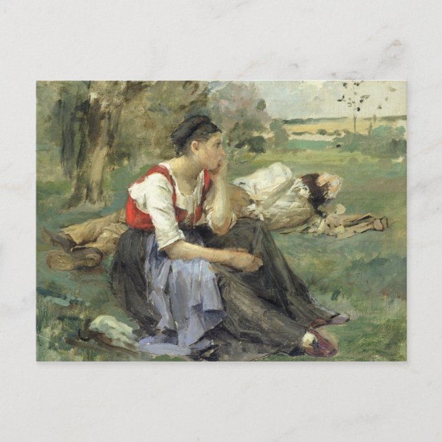 Carte Postale Repos Paysans, 1877 (Devant)