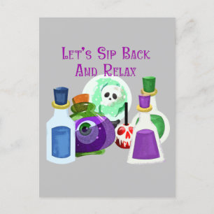 Carte Postale Reposons-nous et détendez-vous - Potions Halloween