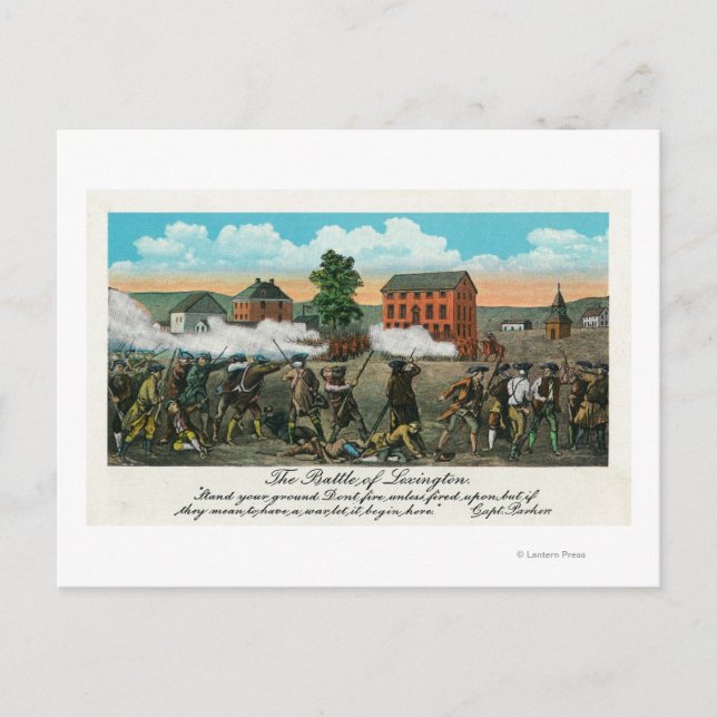 Carte Postale Représentation de la bataille de Lexington (Devant)