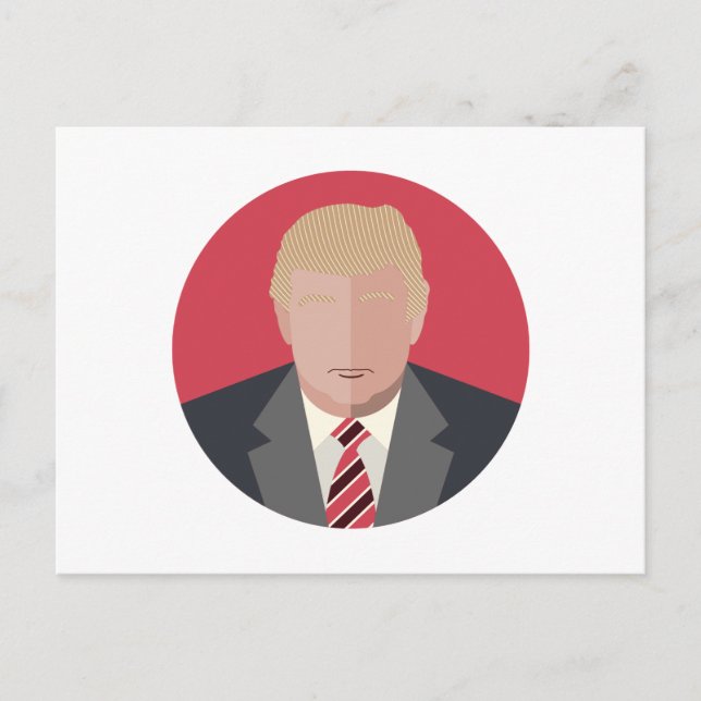 Carte Postale Représentation graphique de Donald Trump (Devant)