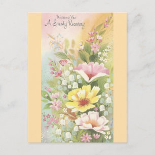 Carte Postale Reprise vintage Avec Fleurs