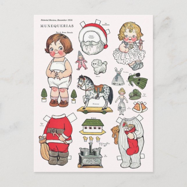 Carte postale Reproduction de poupées en papier de (Devant)