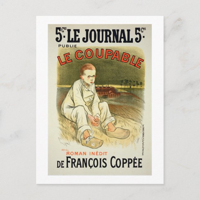 Carte Postale Reproduction d'une affiche publicitaire du roman ' (Devant)