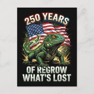 Carte Postale Reptile Résilient Amérique 250 Ans