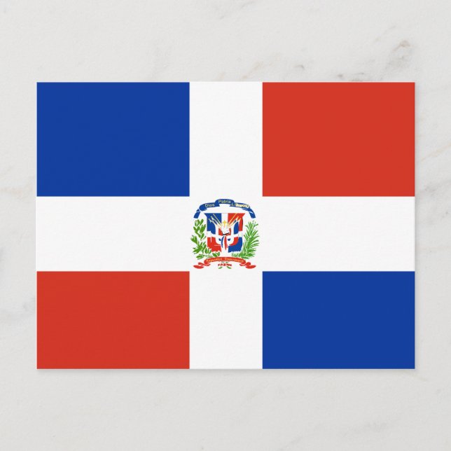 Carte Postale République Dominicaine Drapeau de haute qualité (Devant)