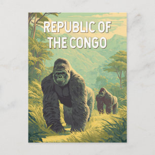 Carte Postale République du Congo Illustration Voyage Art