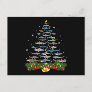 Carte Postale Requin Noël Arbre de requin Amateurs de cadeaux