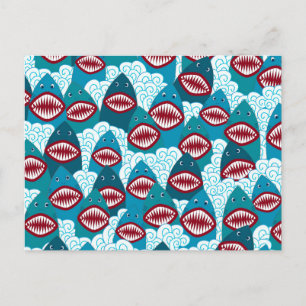 Carte Postale Requins affamés