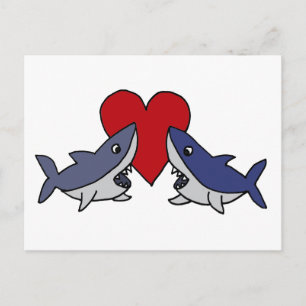 Carte Postale Requins stupides dans l'art de l'amour