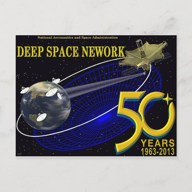 Carte Postale RÉSEAU SPATIAL PROFOND 50e anniversaire (Devant)