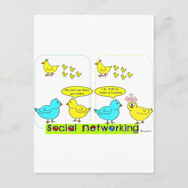 Carte Postale Réseaux sociaux (Devant)
