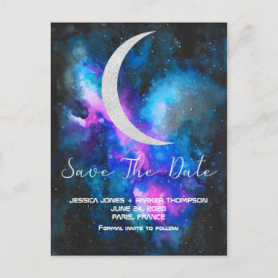 Carte Postale Réservez la date   Crescent Moon aquarelles