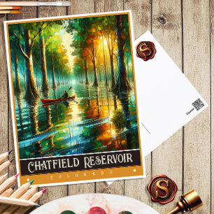 Carte Postale Réservoir de Chatfield, Colorado Peinture Vintag