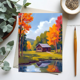 Carte Postale Résidence d'Automne Cottage au Bord du Lac